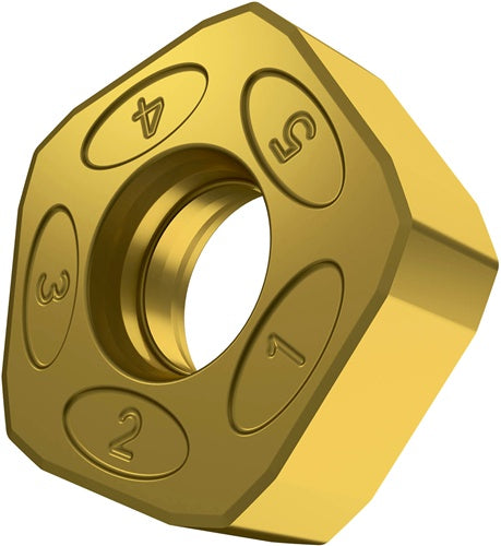 Fräswendeschneidplatte ISO PNMQ 1308DNSN:M8330 D10mm PVD beschichtet Farbe Gold - VPE: 5 – Power und Handel