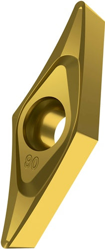 Drehwendeschneidplatte ISO VCGT 160404E-SF3:T8315 D44mm PVD beschichtet Gold - VPE: 10