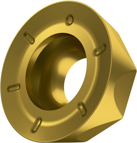 Fräswendeschneidplatte ISO RCMT 10T3MOSN-F:M6330 D39mm PVD beschichtet Gold - VPE: 10