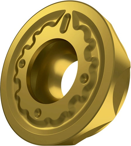 Fräswendeschneidplatte ISO RCMT 2006MOSN-R:M8330 D65mm PVD beschichtet Gold - VPE: 10