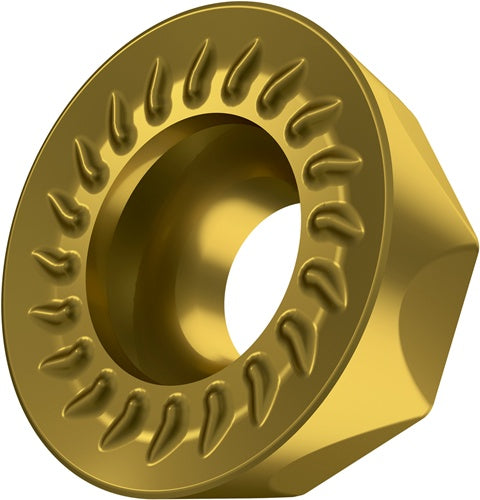 Fräswendeschneidplatte ISO RCMT 10T3MOSN-M:M8340 D39mm PVD beschichtet Gold - VPE: 10
