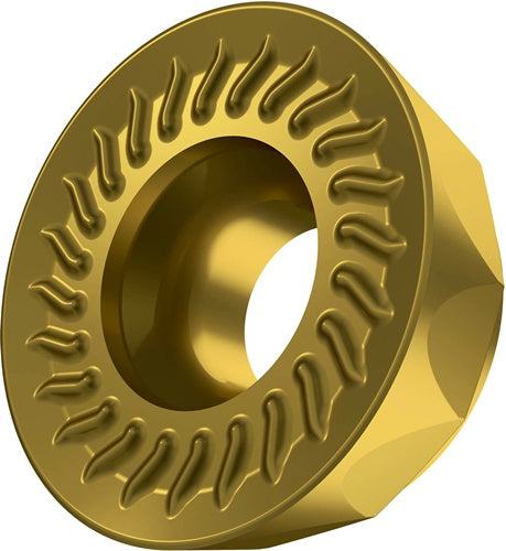 Fräswendeschneidplatte ISO RCMT 1204MOSN-M:M8330 D44mm PVD beschichtet Gold - VPE: 10