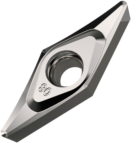 Drehwendeschneidplatte ISO VCGT 160404E-SF3:H07 Bohrungs-D 44mm Farbe Silber - VPE: 10