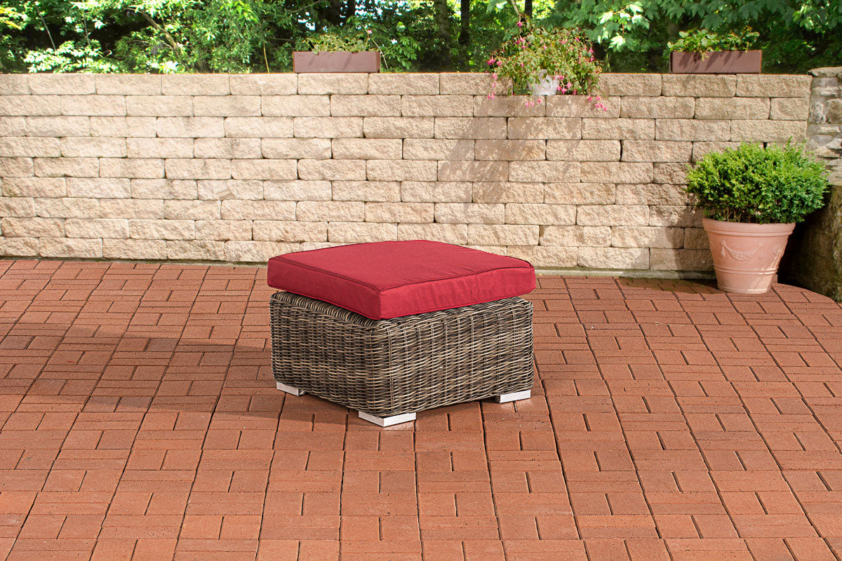 Hocker Bilbao / Madeira Rubinrot