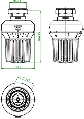 OV Thermostat Uni XH weiß m Nullstellung 0 * 1-5 – Ansicht 5