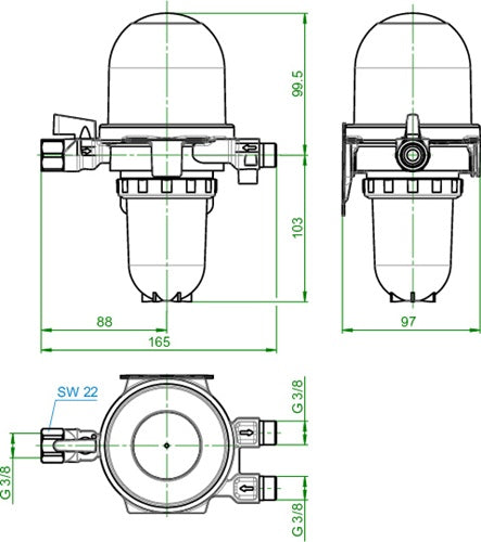 OV Heizölfilter/Entlüfter Toc-Duo-3 3/8Z IGx3/8Z AG Siku 25-40 µm – Ansicht 4