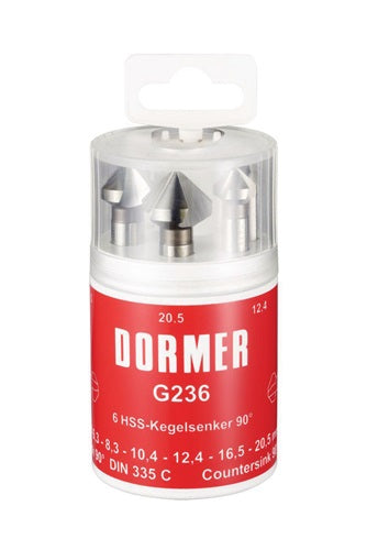 Kegelsenkersatz DIN 335 C 90 ° Nr4 63 - 83 - 104 - 124 - 165 - 205 mm HSS 6 Runddose DORMER