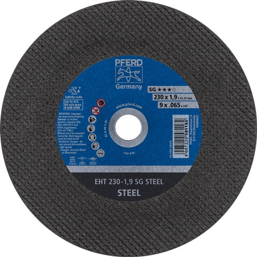 Trennscheibe SG STEEL D230x19mm gerade Stahl Bohrung 2223 mm PFERD - VPE: 25