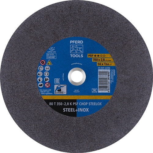 Trennscheibe PSF CHOP STEELOX D350x28mm gerade Stahl/INOX Bohrung 254 mm PFERD - VPE: 10