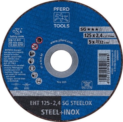 Trennscheibe SG STEELOX D125x24mm gerade INOX Bohrung 2223 mm PFERD - VPE: 25