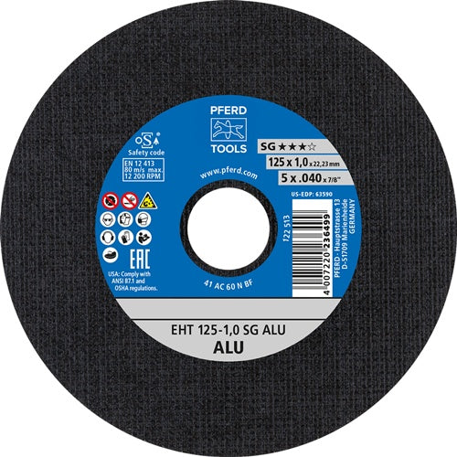 Trennscheibe SG ALU D125x1mm gerade Aluminium Bohrung 2223 mm PFERD - VPE: 25