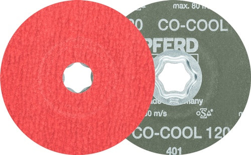 Fiberscheibe COMBICLICK CO-COOL Ø 115 mm Körnung 120 INOX / Aluminium Keramikkorn PFERD - VPE: 25