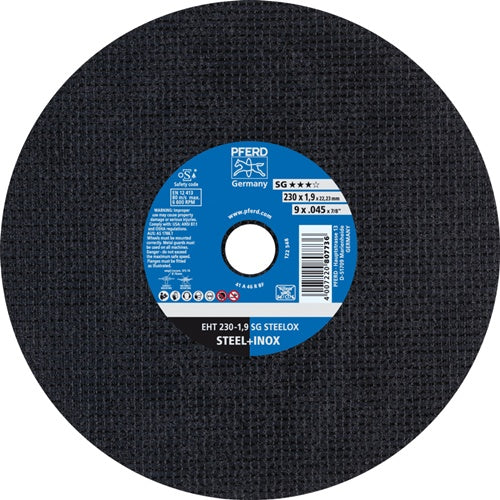 Trennscheibe SG STEELOX D230x19mm gerade INOX Bohrung 2223 mm PFERD - VPE: 25