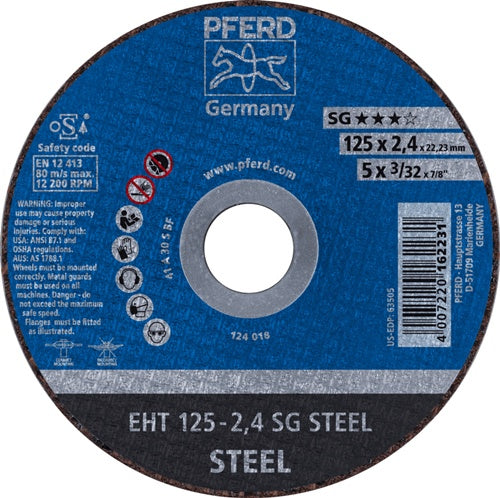 Trennscheibe SG STEEL D125x24mm gerade Stahl Bohrung 2223 mm PFERD - VPE: 25