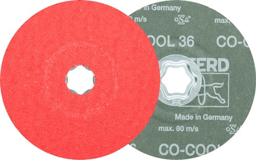 Fiberscheibe COMBICLICK CO-COOL Ø 125 mm Körnung 36 INOX / Aluminium Keramikkorn PFERD - VPE: 25