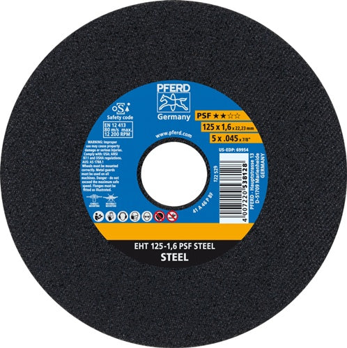 Trennscheibe PSF STEEL D125x16mm gerade Stahl Bohrung 2223 mm PFERD - VPE: 25