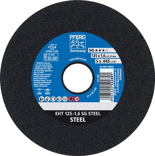 Trennscheibe SG STEEL D125x16mm gerade Stahl Bohrung 2223 mm PFERD - VPE: 25