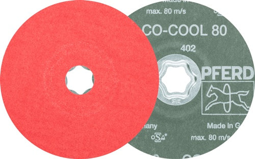 Fiberscheibe COMBICLICK CO-COOL Ø 125 mm Körnung 80 INOX / Aluminium Keramikkorn PFERD - VPE: 25