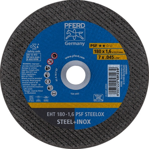 Trennscheibe PSF STEELOX D180x16mm gerade INOX Bohrung 2223 mm PFERD - VPE: 25