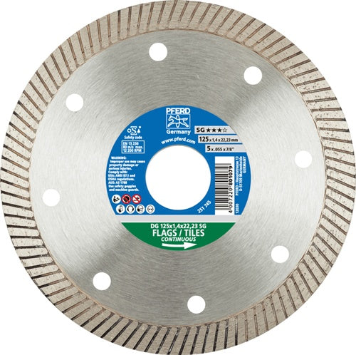 Diamanttrennscheibe DG SG Ø 125 mm Bohrung 2223 mm Segmenthöhe 8 mm Segmentstärke 14 mm PFERD