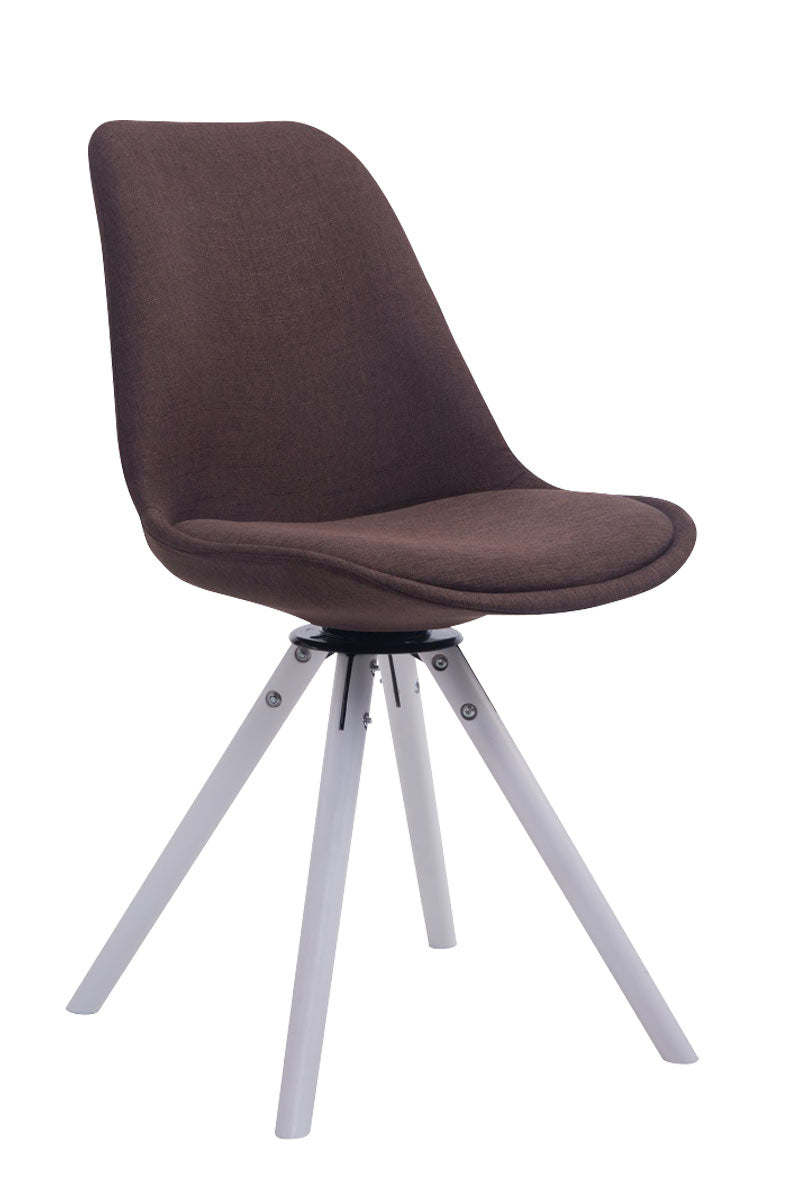 Besucherstuhl Troyes Drehbar Weiß Stoff Rund – Ansicht 4