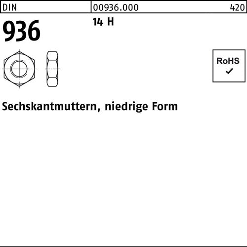 Sechskantmutter DIN 936 M 42 14 H 1 Stück