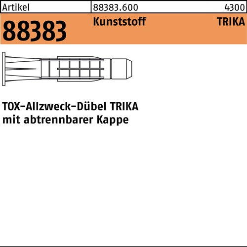 Dübel R 88383 FormTri-K 7x 37/60 Ku 100 Stück TOX - VPE: 100