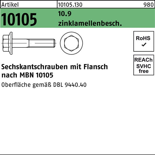 Sechskantflanschschraube R 10105 M14x 15x 90 109 flZnnc-L 50 Stück - VPE: 50