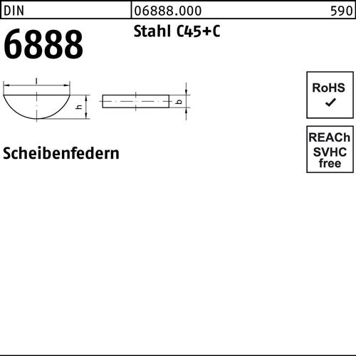 Scheibefeder DIN 6888 5x 9 Stahl C45+C 100 Stück - VPE: 100