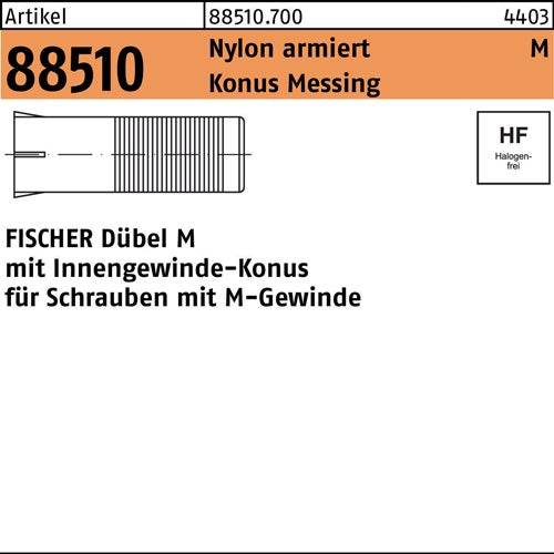 Dübel R 88510 M10x 60/20 Konus Messing/Nylon armiert 10 Stück FISCHER - VPE: 10