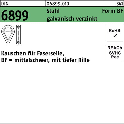 Kauschen DIN 6899 BF 4/RW 5 Stahl galvverz 100 Stück - VPE: 100