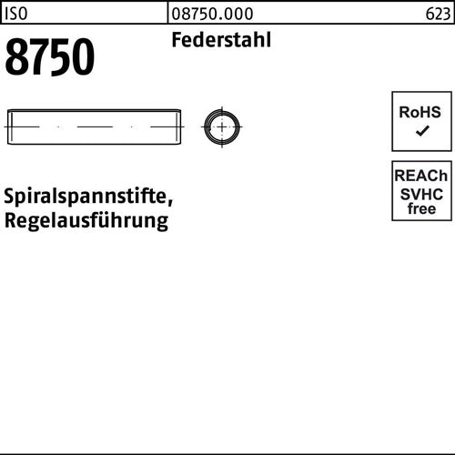 Spiralspannstift ISO 8750 3x 18 Federstahl Regelausf 1000 Stück - VPE: 1000