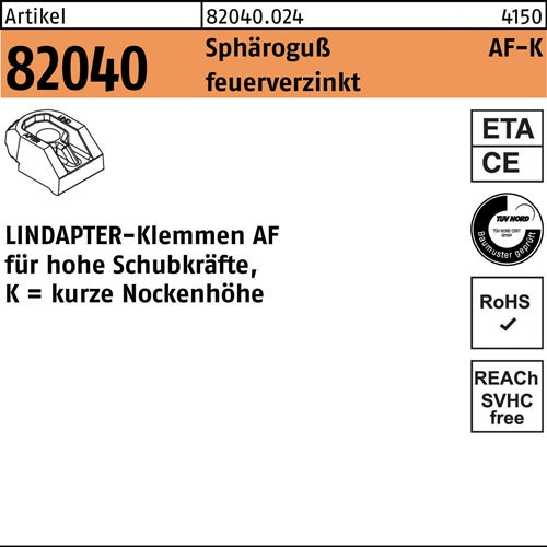 Klemme R 82040 KM 16 Sphäroguß feuerverz 1 Stück LINDAPTER