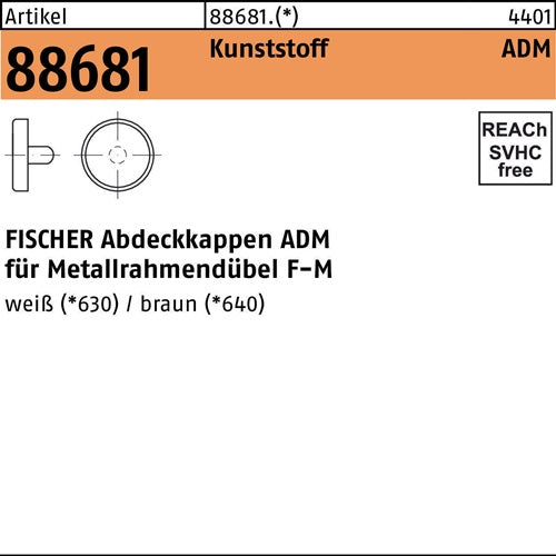 Abdeckkappen R 88681 10 Ku weiß 100 Stück FISCHER - VPE: 100