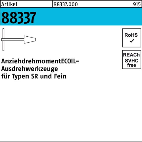 Ausdrehwerkzeug R 88337 NR3 M10 -M24 Stahl 1 Stück AMECOIL