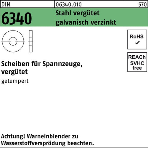 Scheibe DIN 6340 17x 45x 6 Stahl vergütet galvverz 50 Stück - VPE: 50
