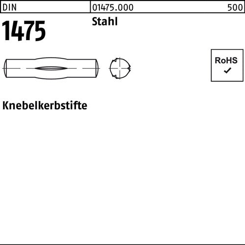 Knebelkerbstift DIN 1475 3 x 28 Stahl DIN 1475 100 Stück