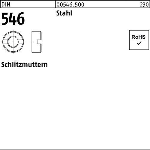 Schlitzmutter DIN 546 M 4 Stahl 100 Stück