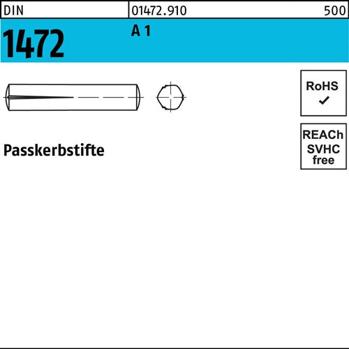 Paßkerbstift DIN 1472 15 x 10 A 1 DIN 1472 100 Stück