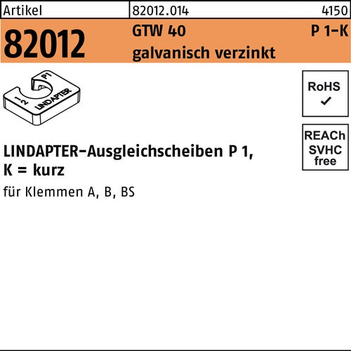Ausgleichscheibe R 82012 GTW 40 P1 M16/80 galvverz 1St LINDAPTER