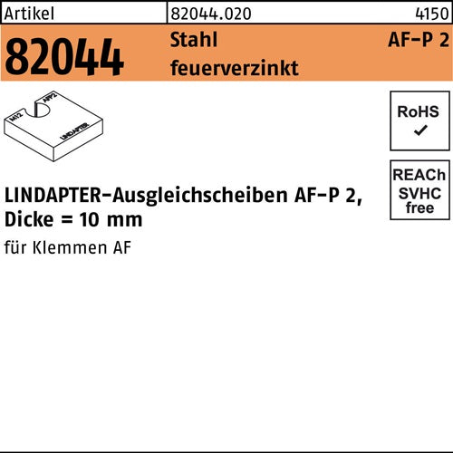 Ausgleichsscheibe R 82044 AF M16 P2 Stahl feuerverz 1 Stück LINDAPTER