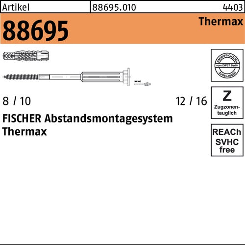 Abstandsmontagesystem R 88695 Thermax 10/200 M10 Stahl galvverz 20St FISCHER - VPE: 20