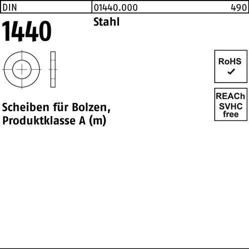 Scheibe DIN 1440 fBolzen 18 x 30 x 4 Stahl 200 Stück