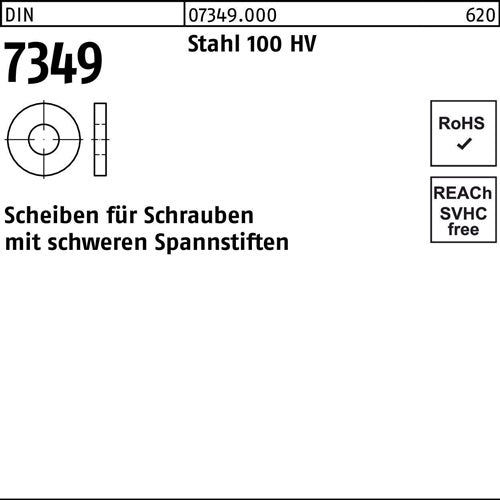 Scheibe DIN 7349 23x50x 8 Stahl 100HV 25 Stück - VPE: 25