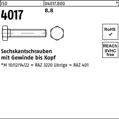 Sechskantschraube ISO 4017 VG M8x 65 88 200 Stück - VPE: 200