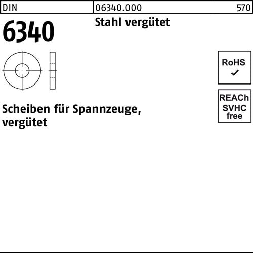 Scheibe DIN 6340 31x 68x 10 Stahl vergütet 10 Stück - VPE: 10