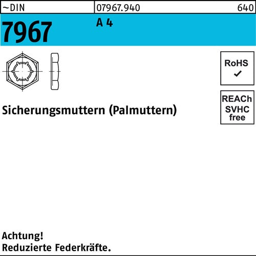 Sicherungsmutter DIN 7967 M27 A 4 10 Stück - VPE: 10