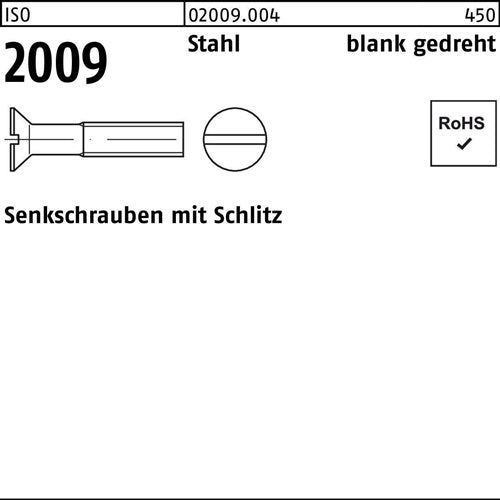 Senkschraube ISO 2009 mSchlitz M 16 x 6 Stahl blank gedreht 100 Stück