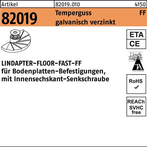 Klemme R 82019 GTW 40 FAST M8 Temperguss galvverz 1 Stück LINDAPTER