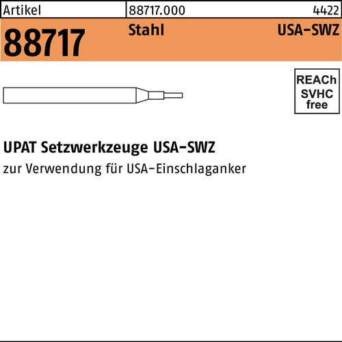Setzwerkzeug R 88717 USA-SWZ M20 Stahl 1 Stück UPAT